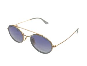 sunglasses charles dumpiad 1972 men women unisex oval shape metallic frame gold and blue bicolor blue lenses polarized uvprotection