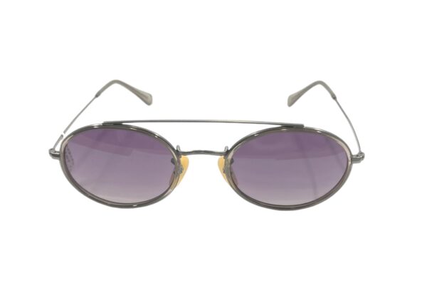 sunglasses charles dumpiad men women unisex oval shape metallic frame double bridge purple lenses polarized uvprotection