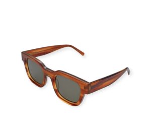 sunglasses bluesky men women unisex square shape wayfarer type brown acetate green lenses antireflex coat uvprotection