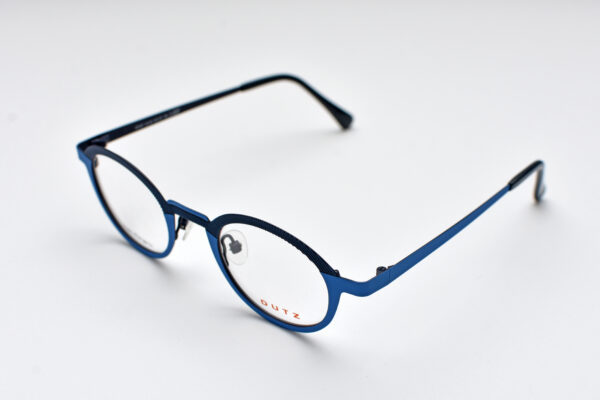 glasses frame dutz men women unisex round shape blue color metallic