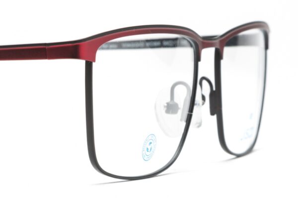 frame glasses men jisco rectanglular dark and red bicolor metallic frame