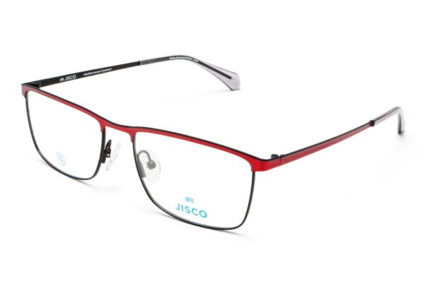 frame glasses men jisco rectanglular dark and red bicolor metallic frame