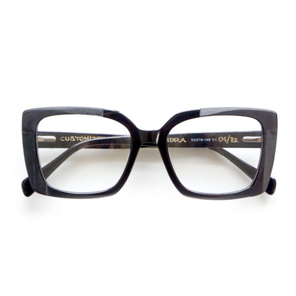 frame glasses ugly bell women square shape slightly butterfly black acetate carved handcrafted in greece