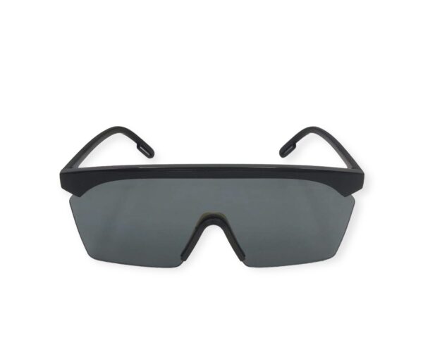 sunglasses tetras community men women unisex mask black color plastic frame gradient fume lenses degrade uvprotection
