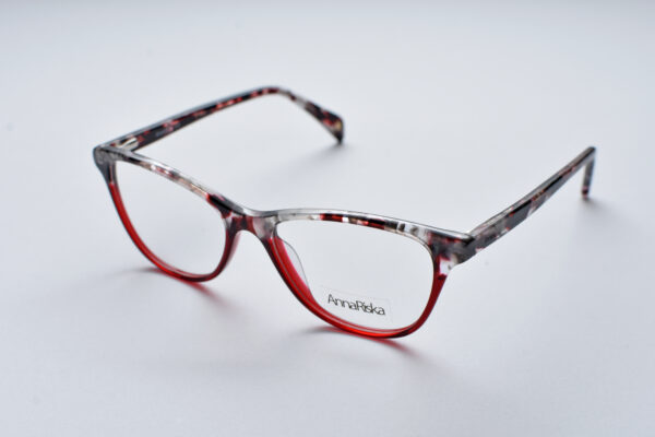 frame glasses anna riska women butterfly shape burgundy and grey bicolor acetate