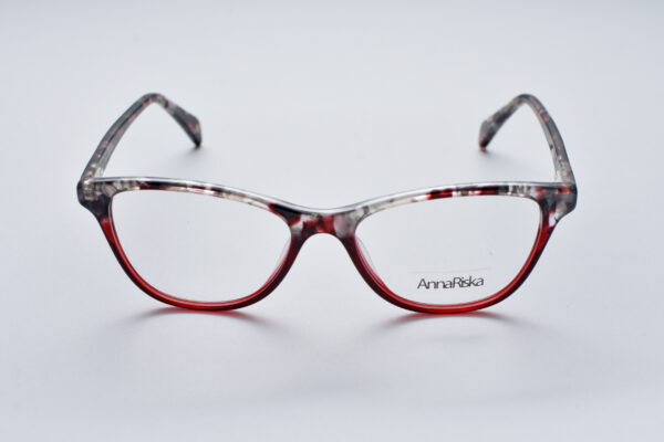 frame glasses anna riska women butterfly shape burgundy and grey bicolor acetate