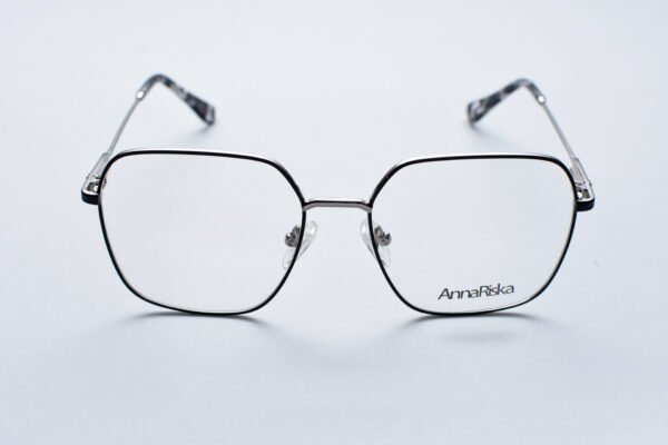 frame glasses anna riska women square shape metallic black-silver color