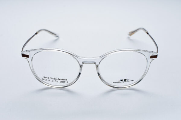 frame glasses madamme monsieure men women unisex round shape transparent acetate metal sides