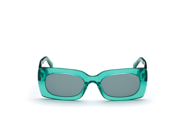 sunglasses guess women rectangular green color plastic frame fume lenses uvprotection