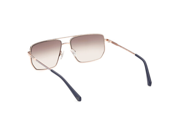 sunglasses gant men metallic frame square shape gold-blue color gradient brown lenses light mirror uvprotection