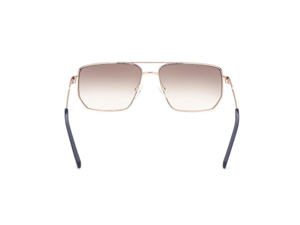 sunglasses gant men metallic frame square shape gold-blue color gradient brown lenses light mirror uvprotection