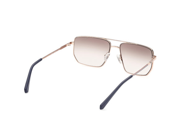 sunglasses gant men metallic frame square shape gold-blue color gradient brown lenses light mirror uvprotection