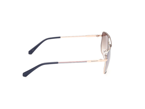 sunglasses gant men metallic frame square shape gold-blue color gradient brown lenses light mirror uvprotection