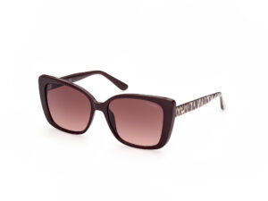 sunglasses guess women square shape slightly butterfly burgundy acetate gradient brown lenses uvprotection