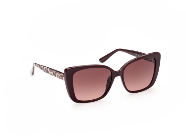 sunglasses guess women square shape slightly butterfly burgundy acetate gradient brown lenses uvprotection