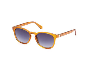 sunglasses guess men round shape plastic frame orange color fume degrade lenses uvprotection