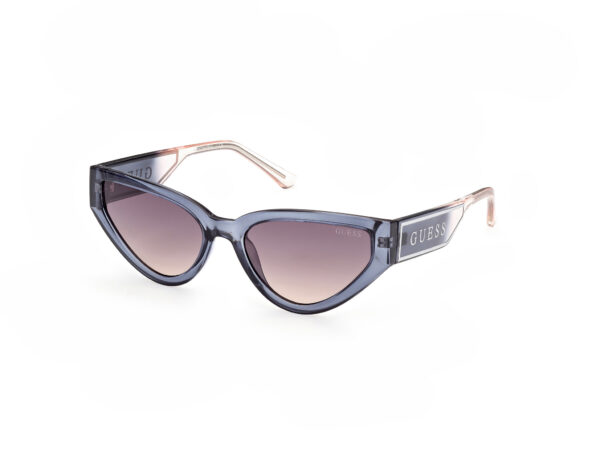 sunglasses guess women cat eye shape blue color plastic frame gradient fume lenses uvprotection