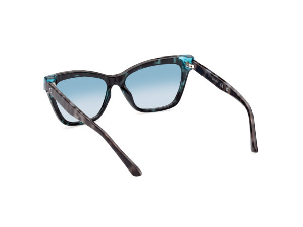 sunglasses guess women cat eye shape black acetate with aqua details gradient blue lenses uvprotection