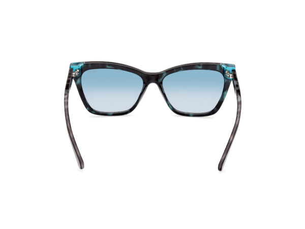 sunglasses guess women cat eye shape black acetate with aqua details gradient blue lenses uvprotection