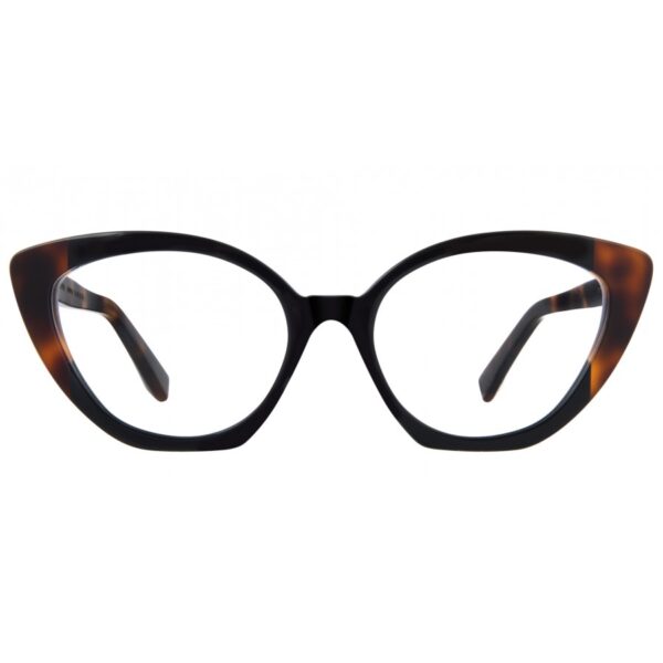 eyeglasses zeus and dione women butterfly shape black and brown havana acetate