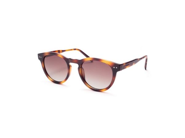 sunglasses quebramar men women round shape plastic frame brown havana color polarized gradient brown lenses uvprotection