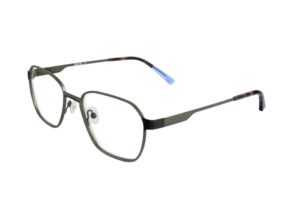 Frame glasses urban owl men women unisex square shape olive color metallic frame