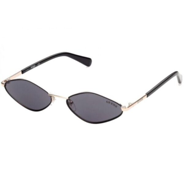 sunglasses guess men women unisex metallic frame geometric shape black-gold color fume lenses uvprotection