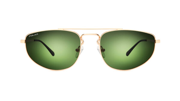sunglasses polar men women unisex aviator shape gold metallic frame green polarized lenses uvprotection
