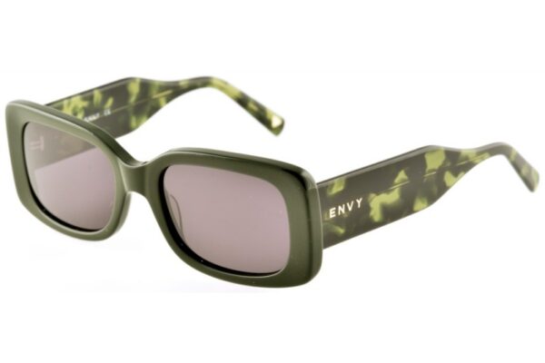 sunglasses envy women rectangular shape olive green acetate fume lenses uvprotection