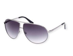 sunglasses guess men women unisex aviator shape silver metallic frame gradient blue lenses uvprotection