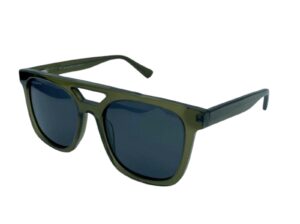 Sunglasses tetras community men square shape double bridge acetate frame olive green color fume polarized lenses uvprotection