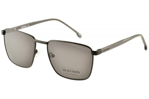 sunglasses men hoffman square shape black metallic frame fume polarized ;lenses uvprotection