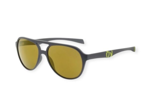 sunglasses sergio tacchini men women aviator shape brown acetate yellow details yellow lenses uvprotection