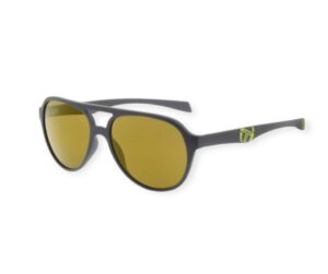 sunglasses sergio tacchini men women aviator shape brown acetate yellow details yellow lenses uvprotection
