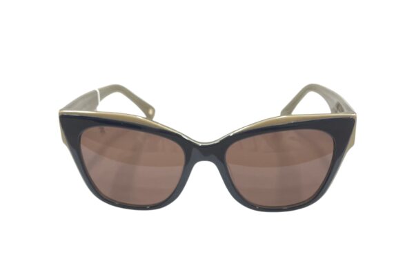 sunglasses anna riska women butterfly shape blue acetate golden details brown lenses uvprotection