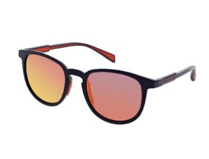 sunglasses sergio tacchini men women unisex round shape dark blue acetate orange mirror lenses uvprotection