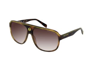 sunglasses sergio tacchini men oversized square shape brown havana acetate yellow details gradient brown lenses uvprotection