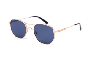 sunglasses zeus dione men women unisex polygonal gold frame metallic blue lenses