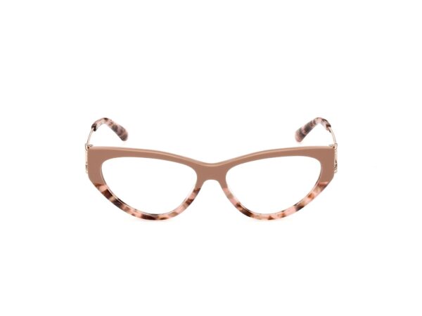 eyeglasses guess women butterfly shape beige and tortoise shell bicolor acetate gold metal temples