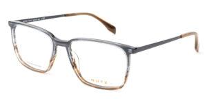 eyeglasses dutz men square shape blue-brown bicolor acetate black metal temples brown metal tips