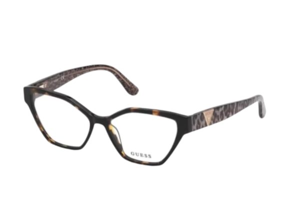 eyeglasses guess women butterfly shape brown havana acetate animal print temples