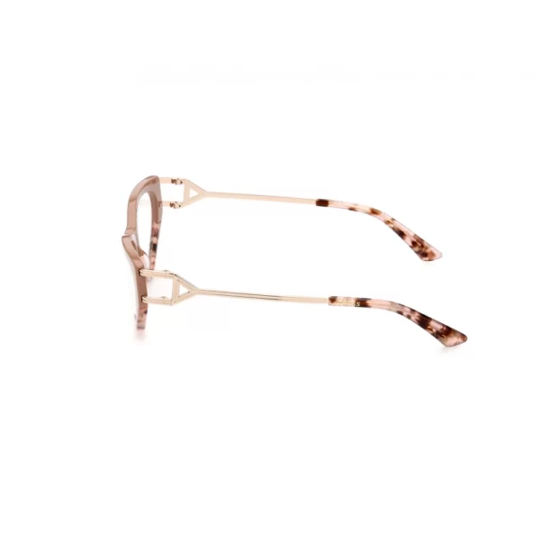 eyeglasses guess women butterfly shape beige and tortoise shell bicolor acetate gold metal temples