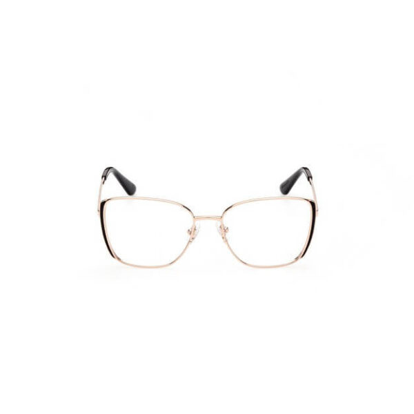 eyeglasses guess women square shape slightly butterfly rose gold metal frame black details