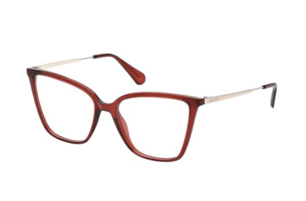 eyeglasses max&co glasses frame women butterfly shape red acetate gold metal temples