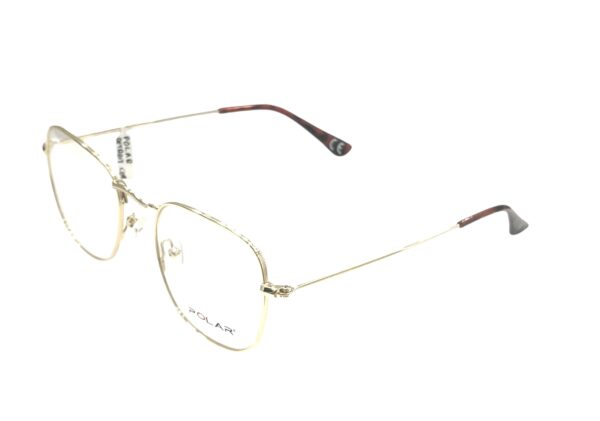 eyeglasses polar men women unisex metallic frame gold color square shape