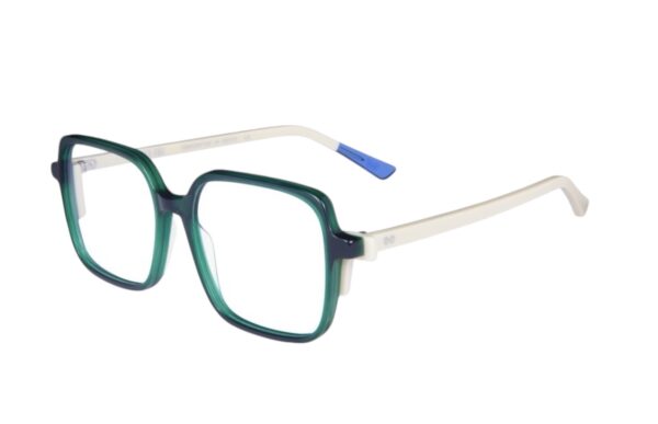 eyeglasses urban owl women square shape green acetate white temples ethical design green product