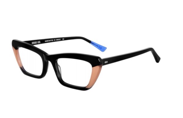 eyeglasses urban owl frame women butterfly shape black acetate beige details ethical design green product