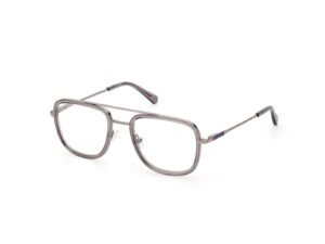 eyeglasses gant men aviator shape crystal grey acetate silver metal temples and silver metal double bridge