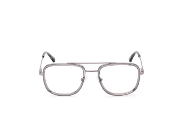 eyeglasses gant men aviator shape crystal grey acetate silver metal temples and silver metal double bridge