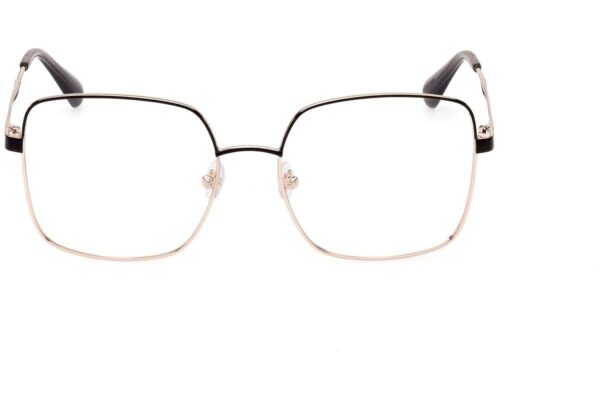 eyeglasses max&co women square shape metallic frame black-gold bicolor